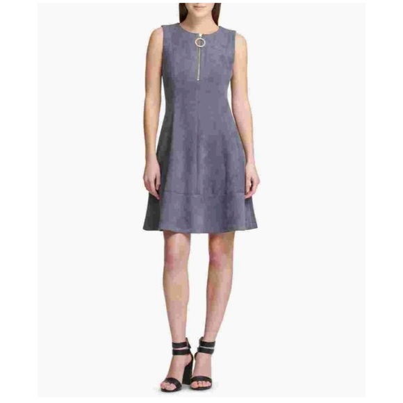 Dkny Dresses & Skirts - DKNY Faux Suede Fit Flare Scuba Dress Size 4